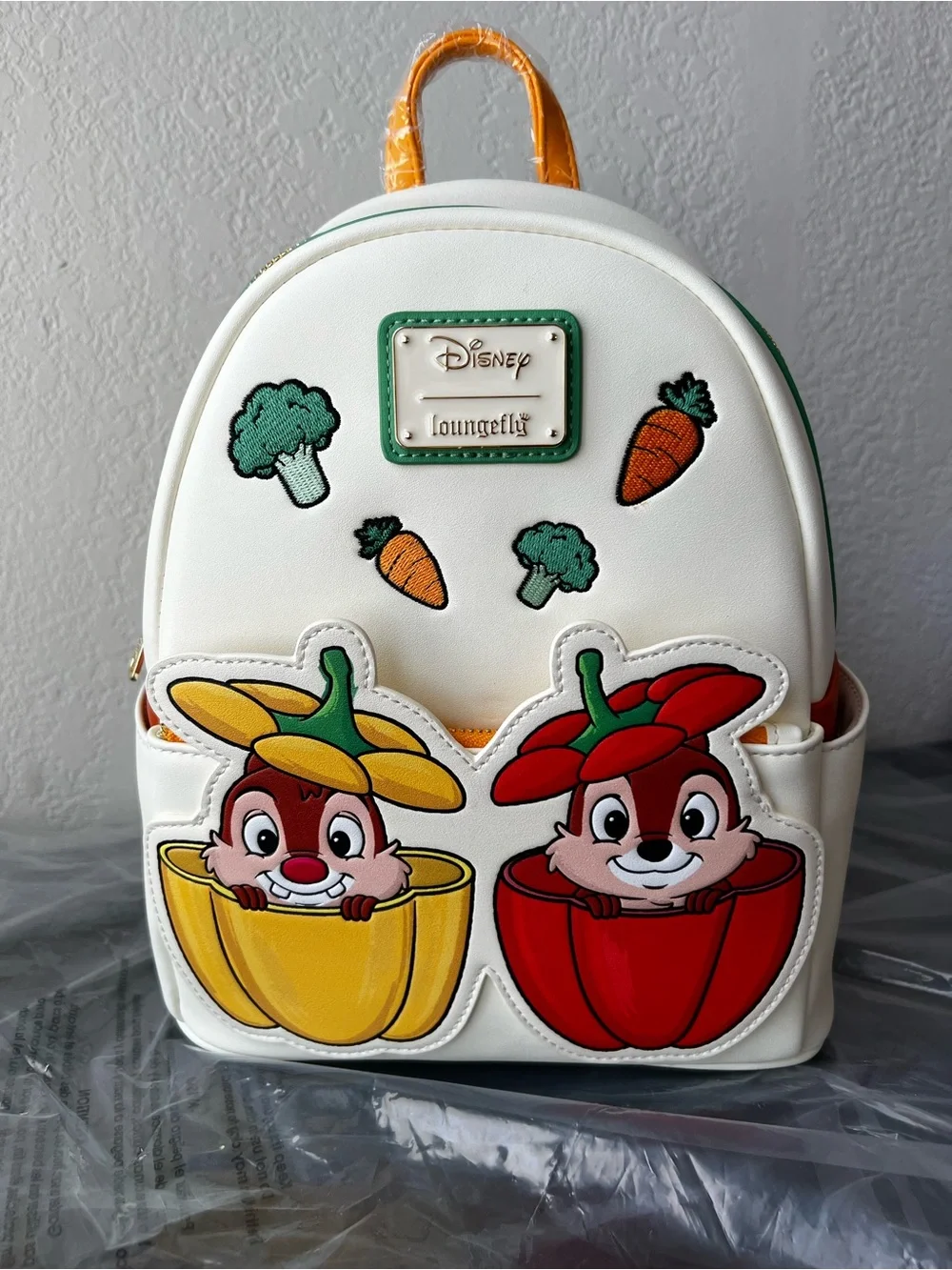 NWT Loungefly Disney Chip And Dale Veggies Peppers Mini Backpack